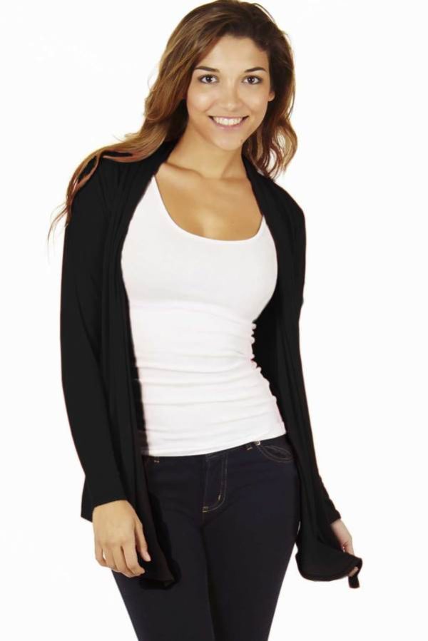 Black Colored Waterfall Cardigan