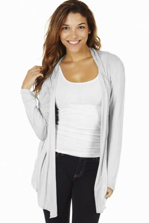 Waterfall Light Grey Colored Cardigan