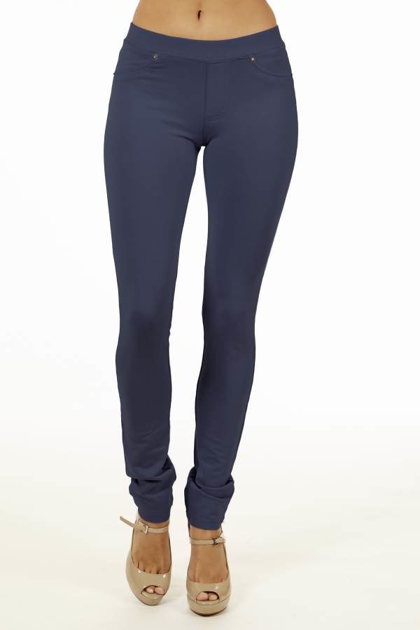 Navy Brazilian Moleton Jeggings