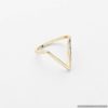 Chevron Metal Knuckle Mid Ring - Gold Tone