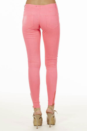Ankle Zip Neon Pink Jeans