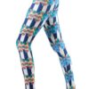 Navy Striped Floral Ring Footless Leggings