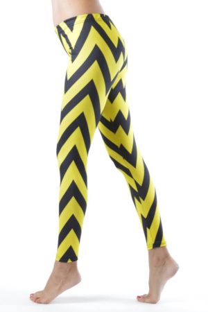 Ankle Length Chevron Yellow Leggings