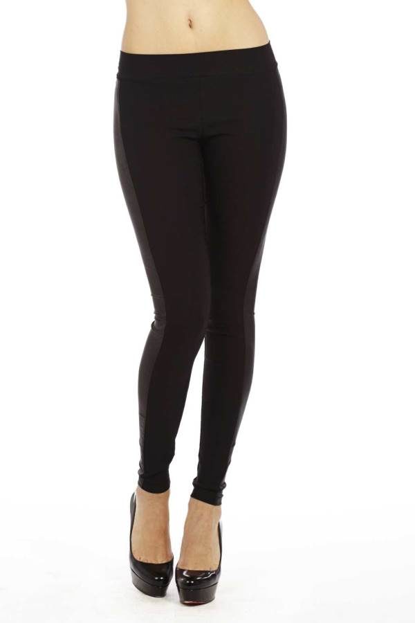 Thick Leather Panel Leggings