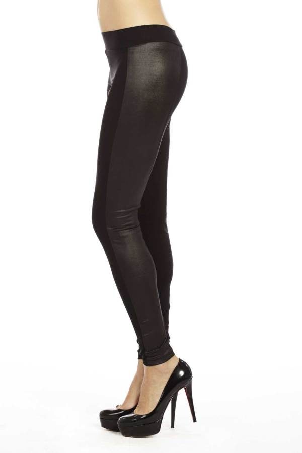 Thick Leather Panel Leggings
