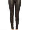 Black Leather Front Leggings