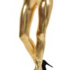 Gold Metallic Footless Leggings