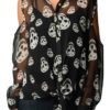 Houndstooth Chiffon Blouse