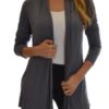 Waterfall Dark Grey Colored Cardigan