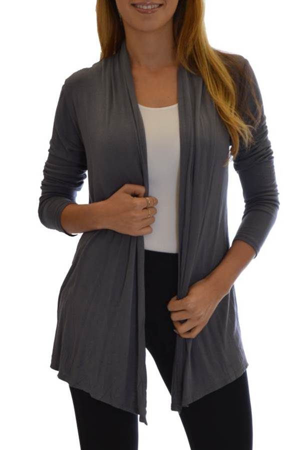 Waterfall Dark Grey Colored Cardigan