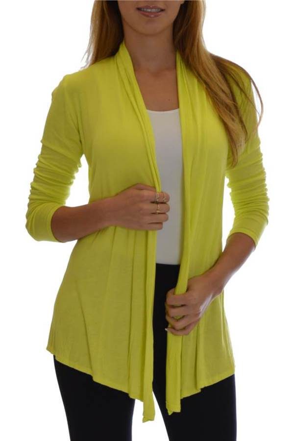 Yellow Colored Waterfall Cardigans