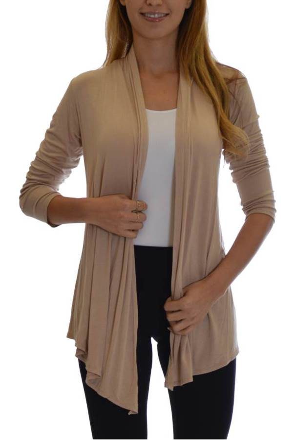 Taupe Colored Waterfall Cardigan