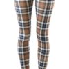Brown Patch Plaid Ankle Leggings