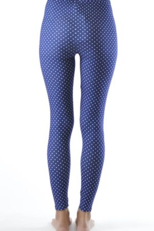Polka Dot Navy Blue Ankle Leggings