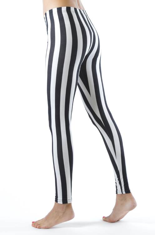 Jailbird Black And White Stripe Plus Size Ankle Leggings - Fashion ...