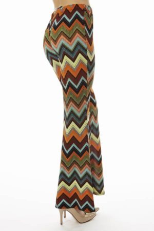 Coral Zig-Zag Palazzo Pants