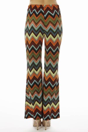 Coral Zig-Zag Palazzo Pants