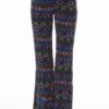 Navy Tribal Wide Leg Palazzo Pants