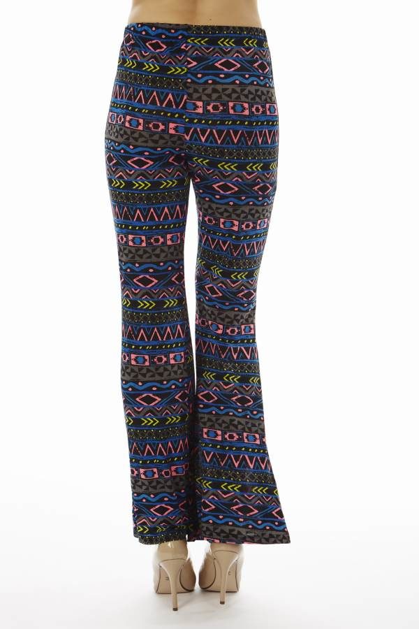 Navy Tribal Wide Leg Palazzo Pants