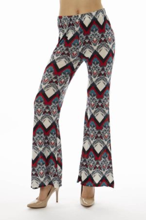 Red Snow Flake Wide Leg Palazzo Pants