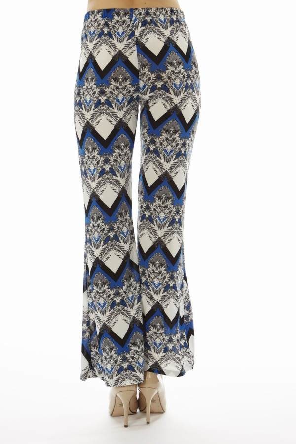 Navy Snow Flake Wide Leg Palazzo Pants
