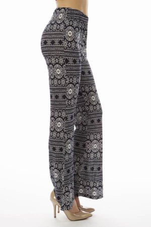 Low Waisted Navy Tribal Palazzo Pants