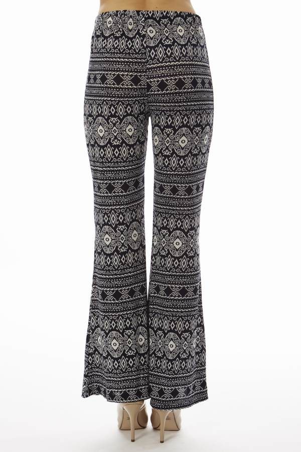 Low Waisted Navy Tribal Palazzo Pants