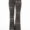 Low Waisted Black Tribal Palazzo Pants