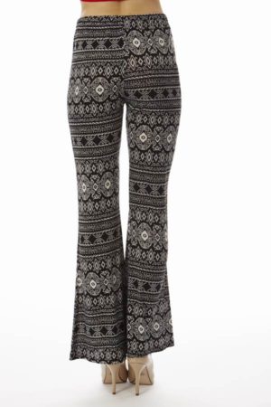 Low Waisted Black Tribal Palazzo Pants