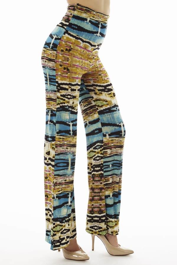 High Waist Blue Egyptian Palazzo Pants
