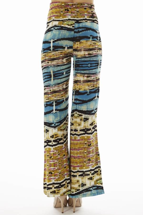 High Waist Blue Egyptian Palazzo Pants
