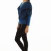 Dolman Sleeve Ocean Blue Chevron Pullover Sweater