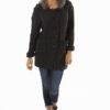 Faux Fur Trim Chunky Knit Grey Oversized Cardigan