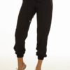 Black Smocked Waist Jogger Pants