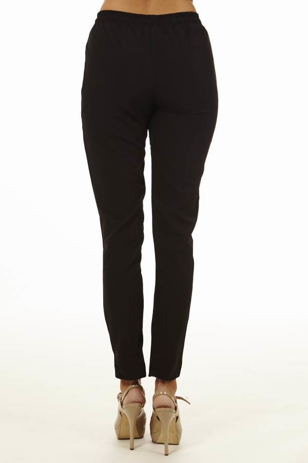Women's Black Smocked-Waist Pants
