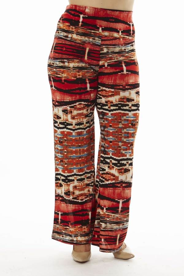 High Waist Red Egyptian Plus Size Palazzo Pants