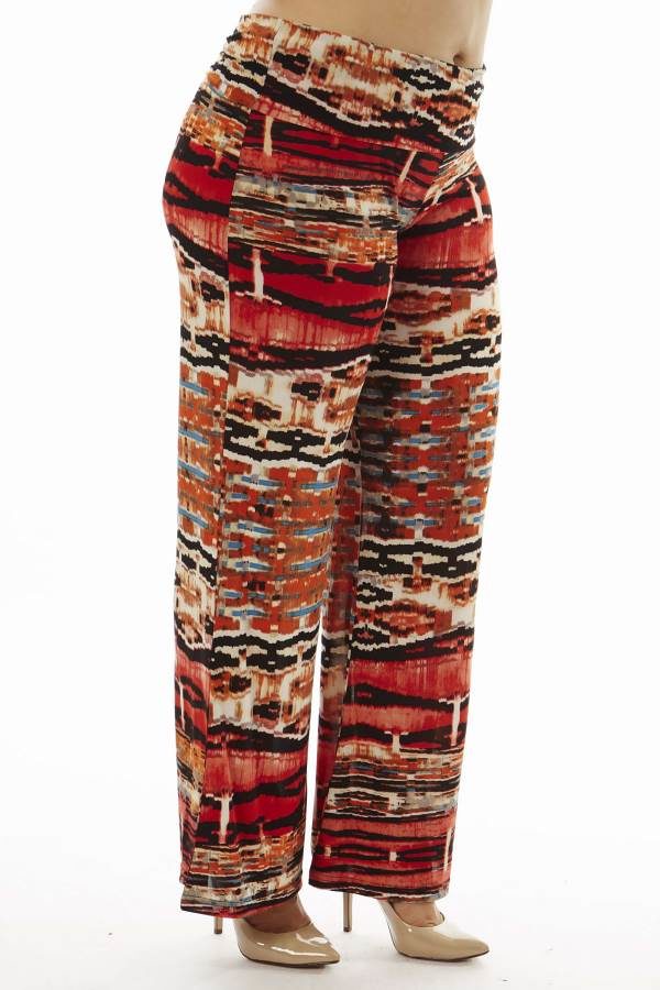 High Waist Red Egyptian Plus Size Palazzo Pants