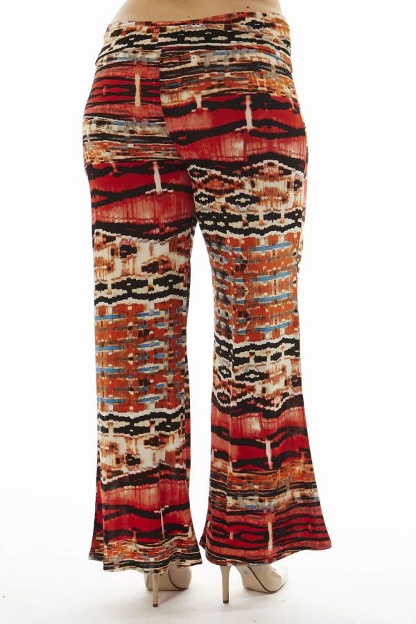 High Waist Red Egyptian Plus Size Palazzo Pants
