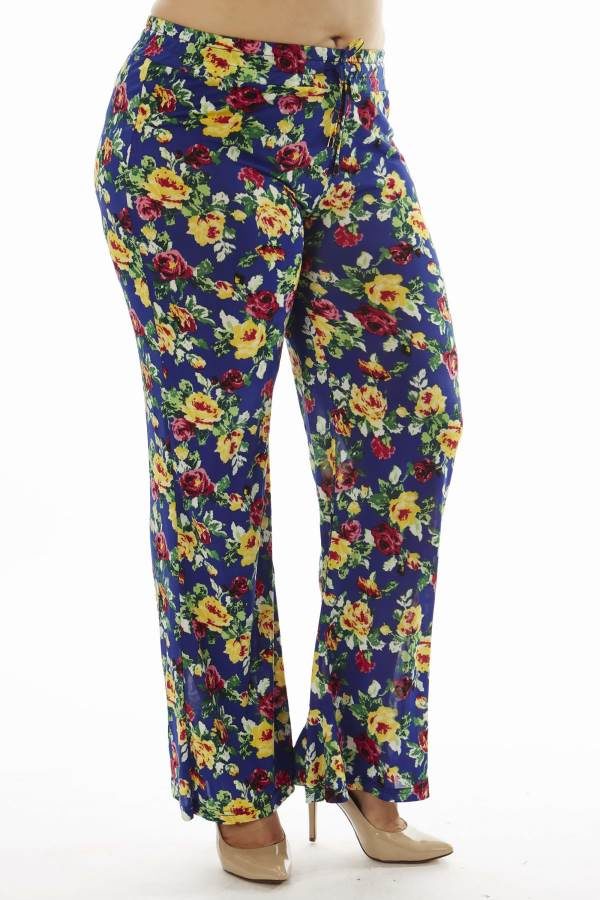 Floral Plus Size Wide Leg Palazzo Pants