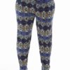 Geometric Kaleidoscope Print Plus Size Blue Soft Pants