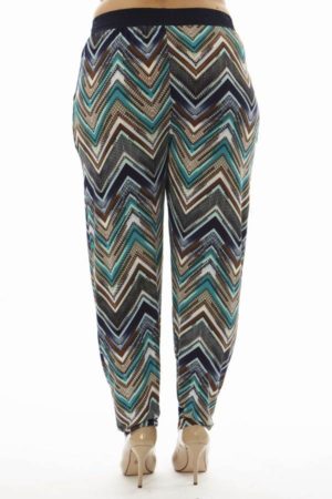 Plus Size Teal Chevron Print Soft Pants
