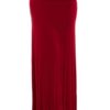 Fitted Waist Red Maxi Dress