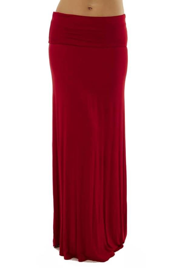 Fitted Waist Red Maxi Dress
