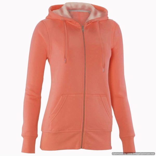 Sweet Orange Zip Up Hooded Sweatshirt
