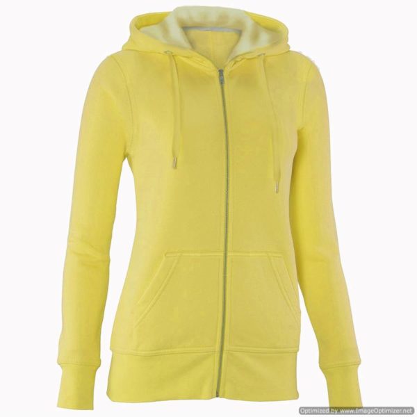 Full-Zip Yellow Hoodie Sweater
