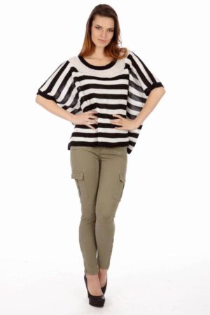 Egyptian Balck and White Stripe Top