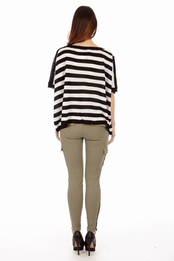 Egyptian Balck and White Stripe Top