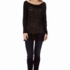 Black Knit Long Sleeve Top