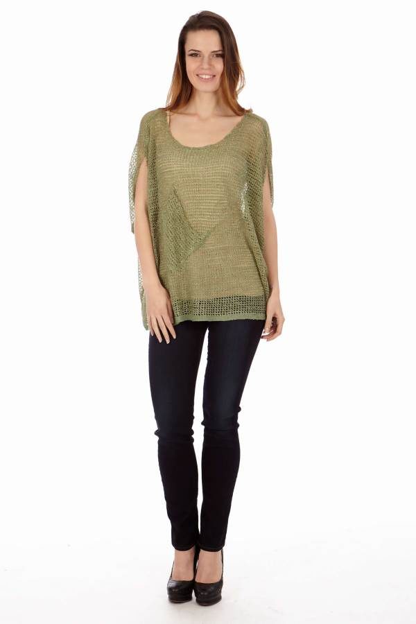 Light Green Drape Knit Top