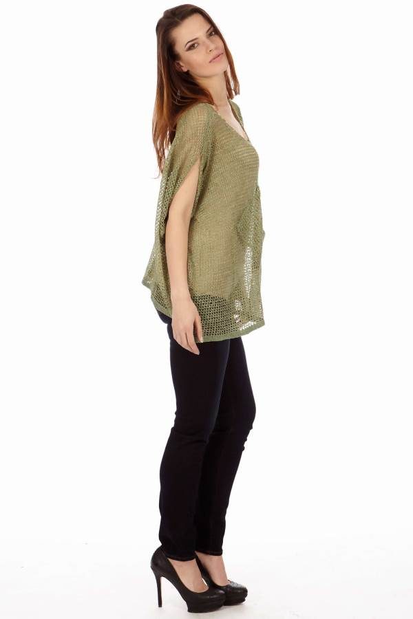 Light Green Drape Knit Top